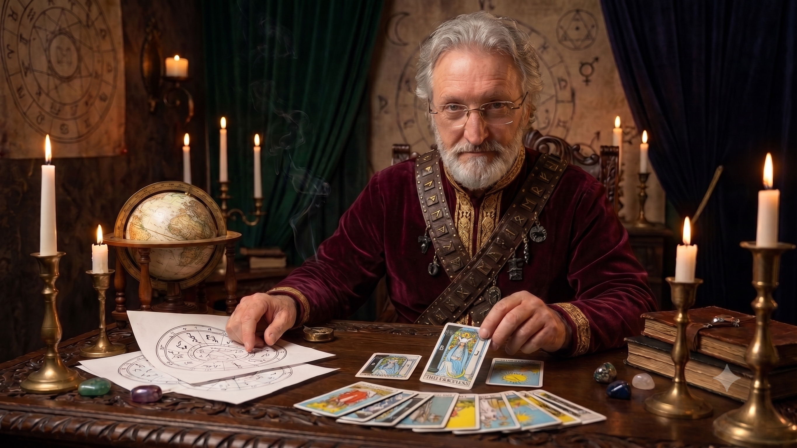 Durval, el ave fénix, leyendo las cartas